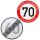 Verkehrszeichen Ende 60 km/h und Beginn 70 km/h mit Geburtstagstext !