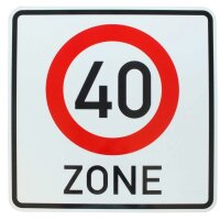 Verkehrszeichen Ende 30 Zone und Beginn 40 Zone zum...