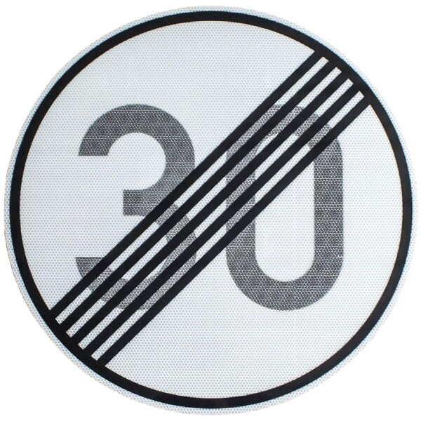 ORIGINAL Verkehrszeichen Nr. 278-30 " ENDE 30 km/h " Straßenschild 600 mm RA2