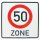 Verkehrszeichen Ende Zone 40 und Beginn 50 Zone zum Geburtstag !