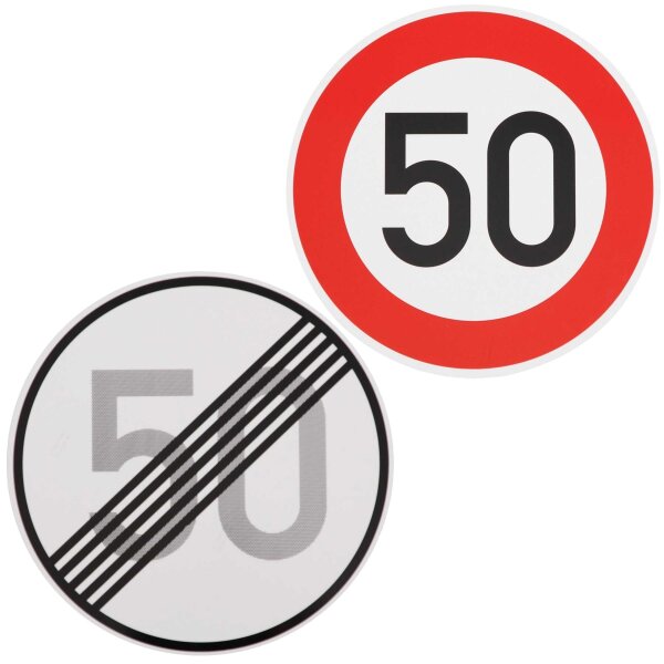 2 x originale Verkehrszeichen Ende 50 50 km/h nach StVO !