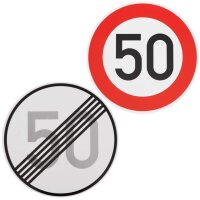 2 x originale Verkehrszeichen Ende 50 50 km/h nach StVO !