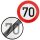 2 x originale Verkehrszeichen Ende 70 70 km/h nach StVO !