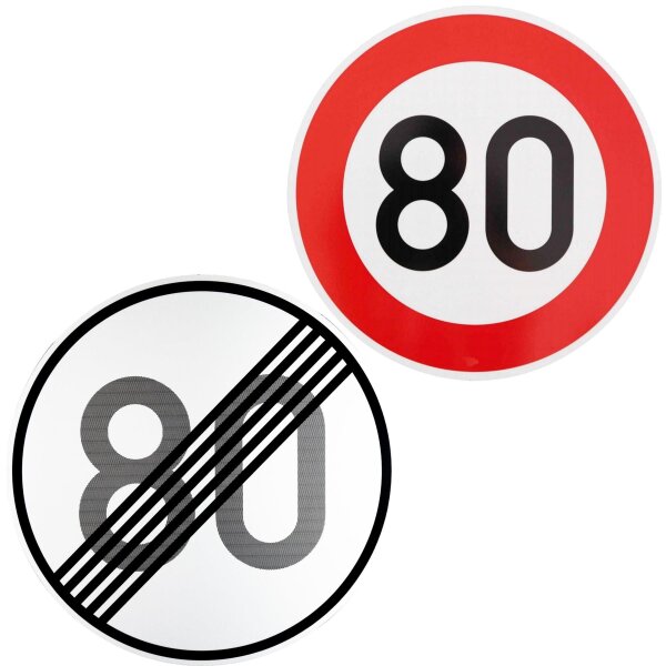 2 x originale Verkehrszeichen Ende 80 80 km/h nach StVO !
