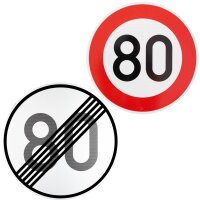 2 x originale Verkehrszeichen Ende 80 80 km/h nach StVO !