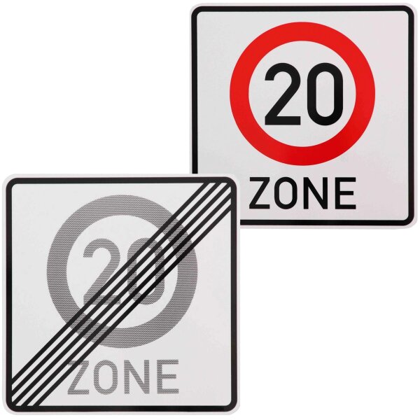 2 x originale Verkehrszeichen Ende 20 Zone 20 Zone