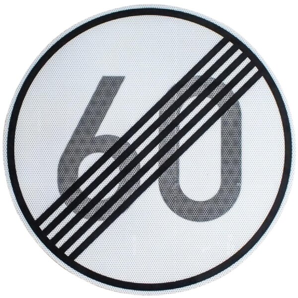 ORIGINAL Verkehrsschild Nr. 278-60 " ENDE 60 km/h " Straßenschild 600 mm RA2