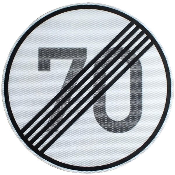 ORIGINAL Verkehrszeichen Nr. 278-70 " ENDE 70 km/h " Straßenschild 600 mm RA2