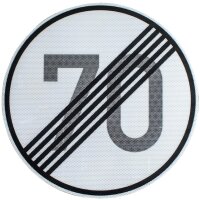 ORIGINAL Verkehrszeichen Nr. 278-70 " ENDE 70 km/h " Straßenschild 600 mm RA2