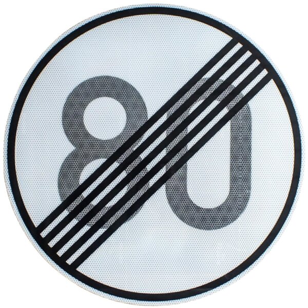 ORIGINAL Verkehrszeichen Nr. 278-80 " ENDE 80 km/h " Straßenschild 600 mm RA2