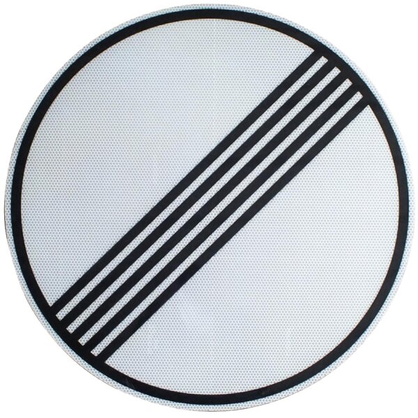 Original Verkehrszeichen Nr 282 RA2 Ende sämtlicher Geschwindigkeitsbegrenzungen