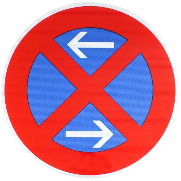 Original Verkehrszeichen Nr. 283-30 600 mm Ø Halteverbot mitte rechts Schild RA2
