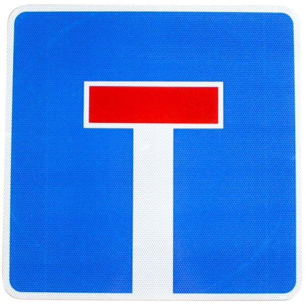 ORIGINAL Verkehrszeichen Nr 357 Sackgasse 600 x 600 mm Straßenschild Schild RA2