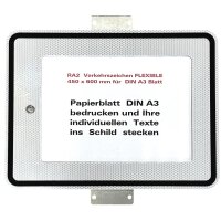 Wechsel-Zusatzzeichen 450 x 600 mm RA2 mit integrierten...