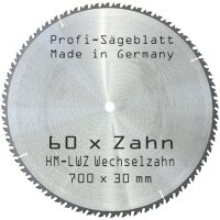 Sägeblatt 700 x 30 mm 60-LWZ Zähne mit...