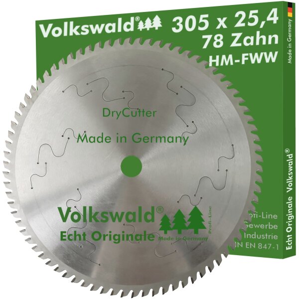 Volkswald® HM-Sägeblatt DryCutter FWW 305x25,4 mm Z= 78