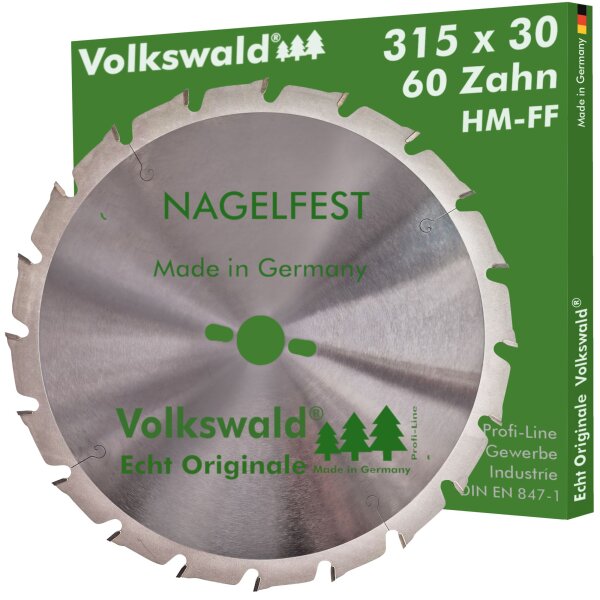 Volkswald® HM-Sägeblatt FF 315 x 30 mm Z= 20 Nagelfest Schalholz-tafel