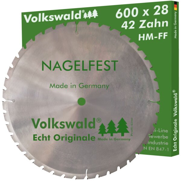Volkswald® HM-Sägeblatt FF 600 x 28 mm Z= 42 Nagelfest Schalholz-tafel