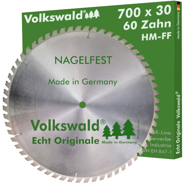 Volkswald® HM-Sägeblatt FF 700 x 30 mm Z= 60 Nagelfest Schalholz-tafel