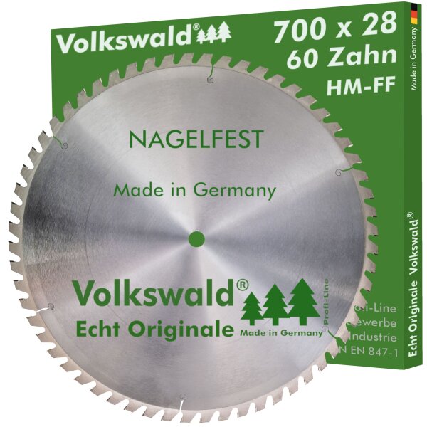 Volkswald® HM-Sägeblatt FF 700 x 28 mm Z= 60 Nagelfest Schalholz-tafel