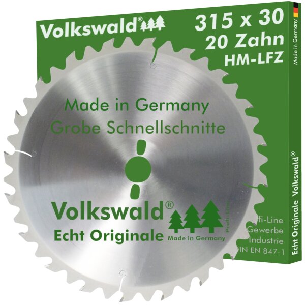 Volkswald® HM-Sägeblatt LFZ 315 x 30 mm Z= 20