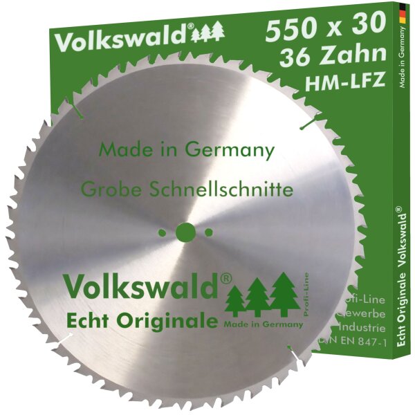Volkswald® HM-Sägeblatt LFZ 550 x 30 mm Z= 36