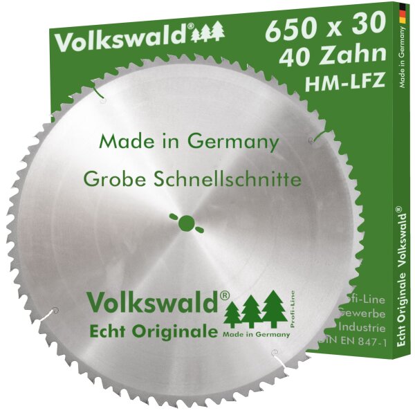Volkswald® HM-Sägeblatt LFZ 650 x 30 mm Z= 40