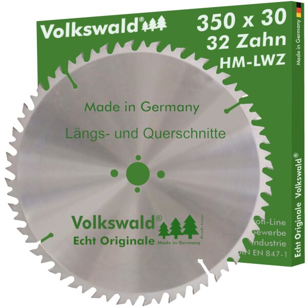 Volkswald® HM-Sägeblatt LWZ 350 x 30 mm Z= 32 Kreissägeblatt Wechselzahn