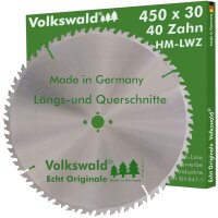 Volkswald® HM-Sägeblatt LWZ 450 x 30 mm Z= 40...