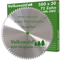 Volkswald® HM-Sägeblatt SWZ 500 x 30 mm Z= 72