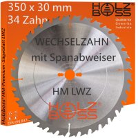 Holzboss® HM-Kreissägeblatt 34 x Zahn LWZ 350 x...