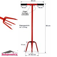 Erdkralle aus Stahl mit 5-Zinken inkl. Zentrierzinken und Gummi-Handgriffe