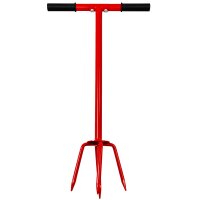 Erdkralle aus Stahl mit 5-Zinken inkl. Zentrierzinken und Gummi-Handgriffe