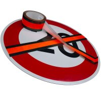 Abdeckband für Schilder 50 mm x 33 m schwarz/orange selbsklebend