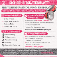 Abdeckband für Schilder 50 mm x 33 m schwarz/orange selbsklebend